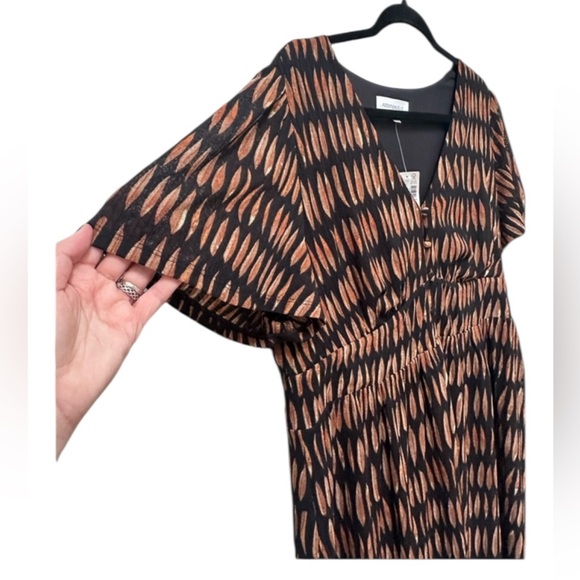 NEW PENN Addition Elle Woven Printed Dress with Short Sleeves 1X - Picture 6 of 11